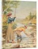 Couple Fishing on a River by Anonymous Anonymous