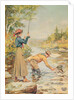 Couple Fishing on a River by Anonymous Anonymous