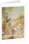 Couple Fishing on a River by Anonymous Anonymous