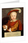 Portrait of Edward VI as a child, c.1538 by Hans Holbein the Younger