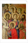 Maesta: Detail of Saints, including St. John the Baptist, 1308-11 by Duccio di Buoninsegna