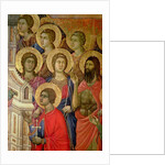 Maesta: Detail of Saints, including St. John the Baptist, 1308-11 by Duccio di Buoninsegna