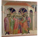 Maesta: Judas Receives Thirty Pieces of Silver, 1308-11 by Duccio di Buoninsegna