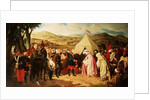 The Spanish meet with the Moroccans to negotiate a Peace Settlement, after a painting by Joachin Dominguez Becquer, Joachin by José Chaves Ortiz
