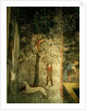 Hunting dogs and men climbing a tree by Matteo Giovanetti