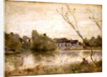 The Pond from the Villa d'Avray, 1865 by Jean Baptiste Camille Corot