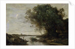 River Landscape by Jean Baptiste Camille Corot