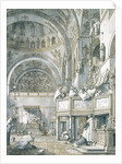 The Choir Singing in St. Mark's Basilica, Venice, 1766 by (1697-1768) Canaletto