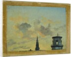 Two Towers in Copenhagen Against the Evening Sky by Johan Christian Dahl