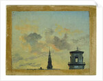 Two Towers in Copenhagen Against the Evening Sky by Johan Christian Dahl