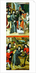 Christ Before Pilate and Christ Carrying the Cross, panel from and altarpiece depicting scenes of the Passion and saints, 1490 by Master of the Luneburg Footwashers