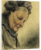 Head of an Old Lady by Adolph Friedrich Erdmann von Menzel