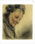 Head of an Old Lady by Adolph Friedrich Erdmann von Menzel