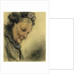 Head of an Old Lady by Adolph Friedrich Erdmann von Menzel