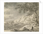 Mountainous Landscape with a Hiker by Herman Nauwincz