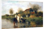 Horses at Water, 1877 by Thomas Ludwig Herbst