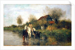 Horses at Water, 1877 by Thomas Ludwig Herbst