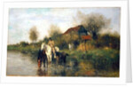 Horses at Water, 1877 by Thomas Ludwig Herbst