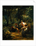 Three Upper Bavarians Resting on an Alpine Path, 1841 by Hermann Kauffmann
