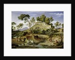 Landscape with Shepherds and Cows and at the Spring, 1832-34 by Joseph Anton Koch