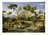 Landscape with Shepherds and Cows and at the Spring, 1832-34 by Joseph Anton Koch