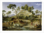 Landscape with Shepherds and Cows and at the Spring, 1832-34 by Joseph Anton Koch