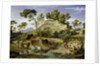 Landscape with Shepherds and Cows and at the Spring, 1832-34 by Joseph Anton Koch