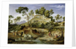 Landscape with Shepherds and Cows and at the Spring, 1832-34 by Joseph Anton Koch