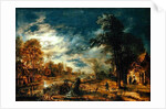 Moonlit Landscape with a Village by Aert van der Neer