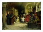 Luther Preaches using his Bible Translation while Imprisoned at Wartburg, 1882 by Hugo Vogel