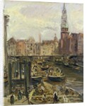 Floating Market on a canal in Hamburg, 1905 by Max Slevogt