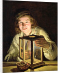 The Young Stableboy with a Stable Lamp, 1824 by Ferdinand Georg Waldmuller