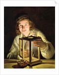 The Young Stableboy with a Stable Lamp, 1824 by Ferdinand Georg Waldmuller