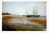 Cargo Ships on the Sands of the Elbe, 1840/45 by Johann Martin Gensler
