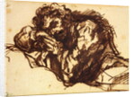 Half length portrait of a man bending over by Giovanni Battista Piranesi