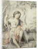 The Young John the Baptist with the Lamb in a Rocky Landscape by Bartolome Esteban Murillo