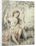 The Young John the Baptist with the Lamb in a Rocky Landscape by Bartolome Esteban Murillo