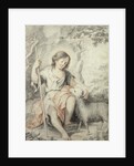 The Young John the Baptist with the Lamb in a Rocky Landscape by Bartolome Esteban Murillo