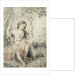 The Young John the Baptist with the Lamb in a Rocky Landscape by Bartolome Esteban Murillo