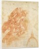 Suspended angel and architectural sketch, c.1600 by Bernardino Barbatelli Poccetti