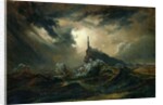 Stormy sea with Lighthouse, 19th century by Karl Blechen