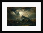 Stormy sea with Lighthouse, 19th century by Karl Blechen