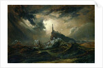 Stormy sea with Lighthouse, 19th century by Karl Blechen
