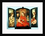 The Holy Family with St. Catherine and St. Barbara, triptych by Master of the Holy Blood