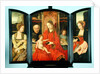The Holy Family with St. Catherine and St. Barbara, triptych by Master of the Holy Blood