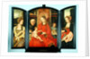 The Holy Family with St. Catherine and St. Barbara, triptych by Master of the Holy Blood