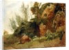 Landscape Study at Baths of Caracalla by Anselm Feuerbach