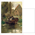 Small Harbour with a Boat by Thomas Ludwig Herbst