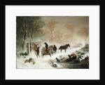 Loading Wood in the Snow, 1858 by Hermann Kauffmann
