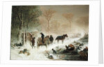 Loading Wood in the Snow, 1858 by Hermann Kauffmann